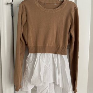 Brown Sweater with White Layered Skirt—House of Colour Autumn